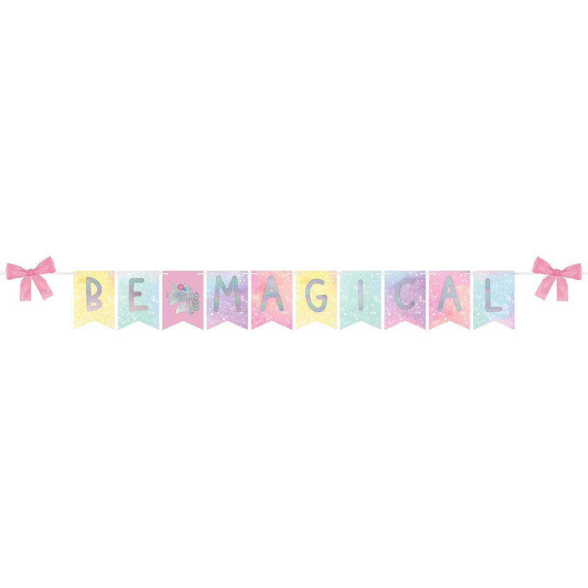 Little Gym - Unicorn "Be Magical" Hanging Garland Banner Decoration, Multi-Coloured, 12-ft, for Birthday Party - 1 Ct.