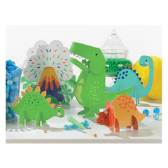 Little Gym - Dino-Mite Dinosaur Table Decorating Kit Centerpieces, Green/Orange, 35.25 In.  for Birthday Party - 5 Ct.
