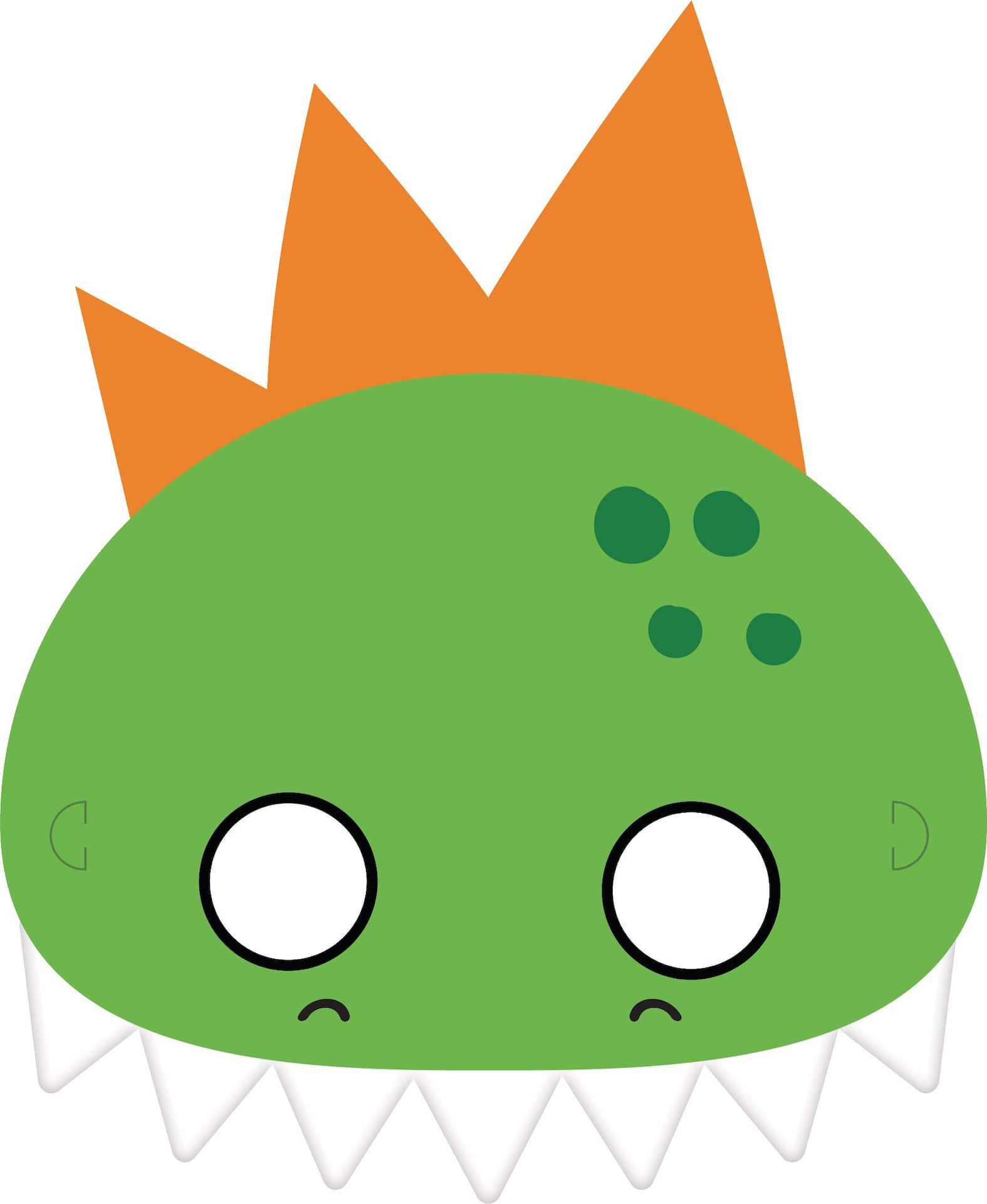 Little Gym - Dino-Mite Dinosaur Half Face Paper Masks, Green/Red, One Size, Wearable Costume Accessories for Birthdays - 8 Ct.