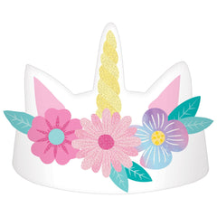 Little Gym - Unicorn Flower Crown with Horn Headband, Multi-Coloured, One Size,  Wearable Accessories for Birthdays - 8 Ct.