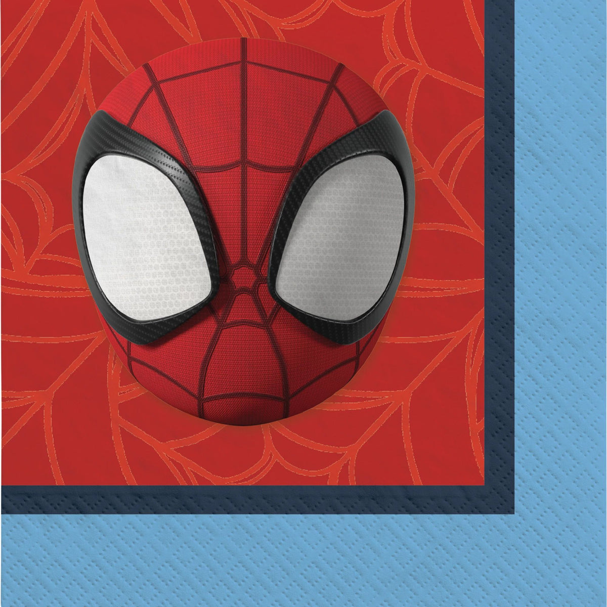 Little Gym - Disney Marvel Spidey Square Paper Disposable Beverage Napkins, Red/Blue, 5-in, 2-ply, for Birthday Party - 16 Ct.