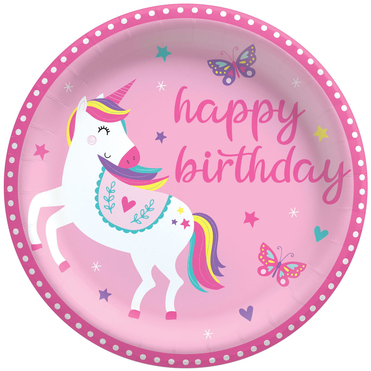 Little Gym - Enchanting Unicorn Birthday Paper Plates - 6.75" - 8 Ct.