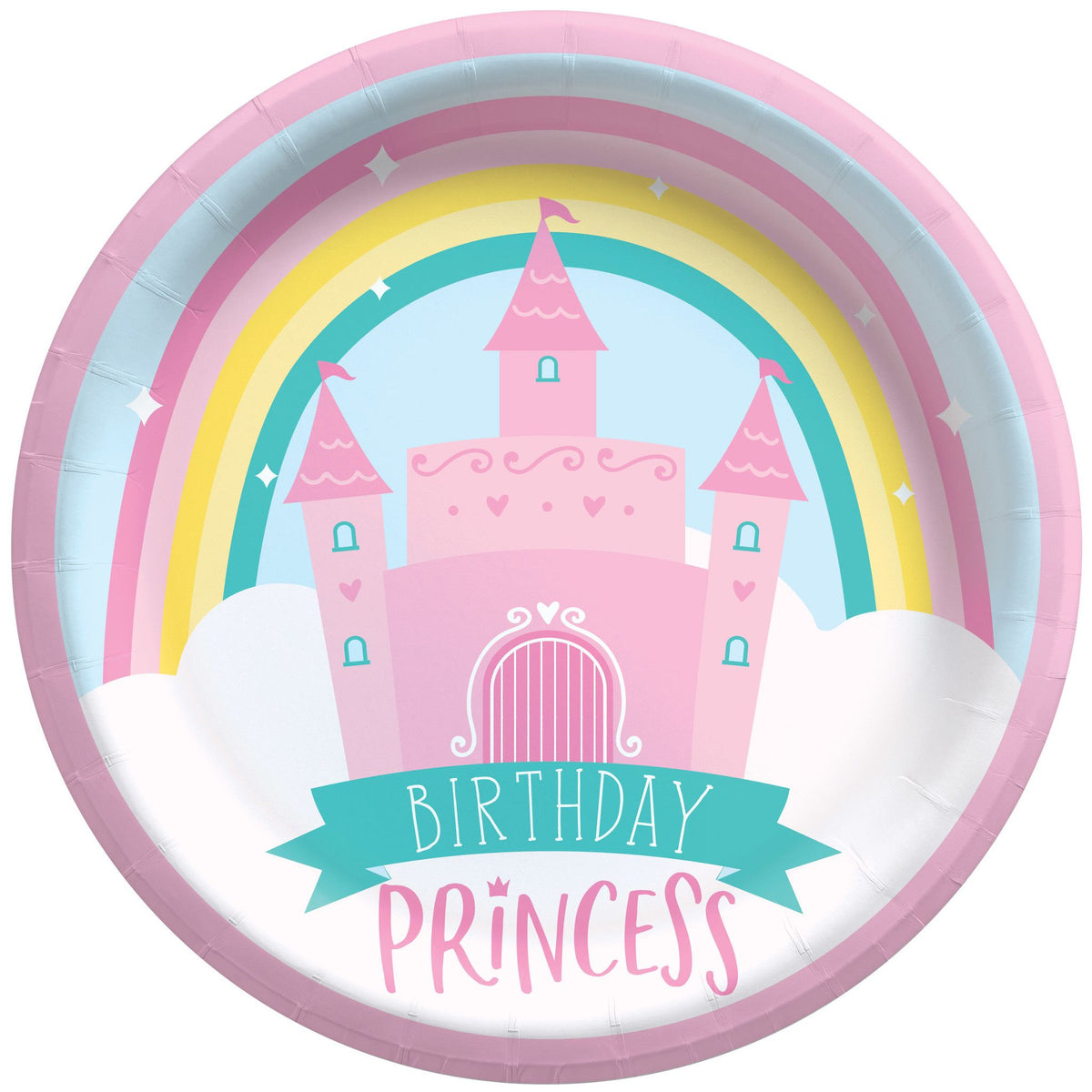 Little Gym - Princess Castle Birthday Party Plates - 8.5" Round - 8 Ct.