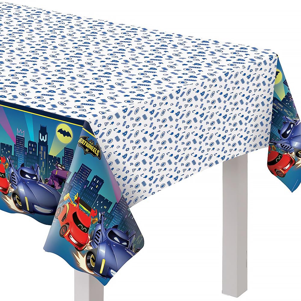 Little Gym - Warner Bros Batwheels Plastic Table Cover - 1 Ct.