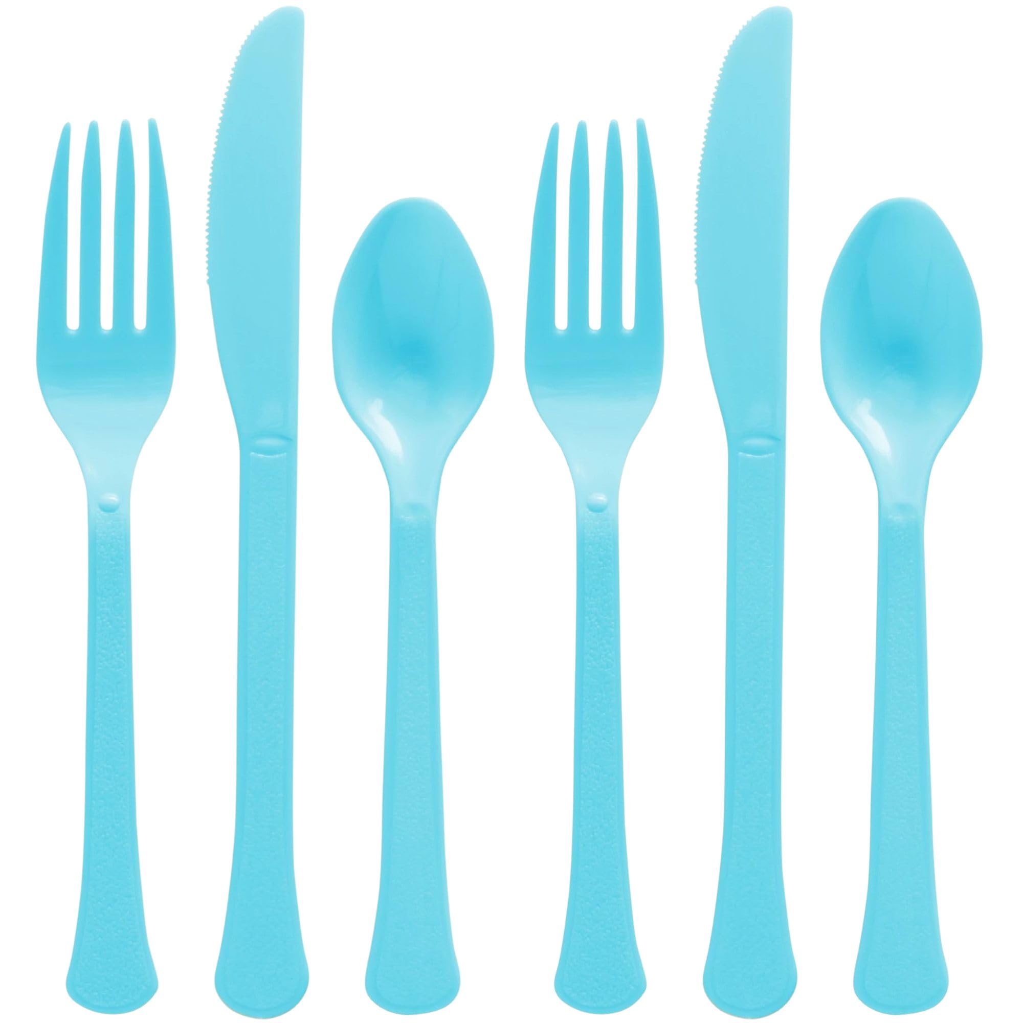 Little Gym - Caribbean Blue Assorted Plastic Cutlery Set -  200 Ct.
