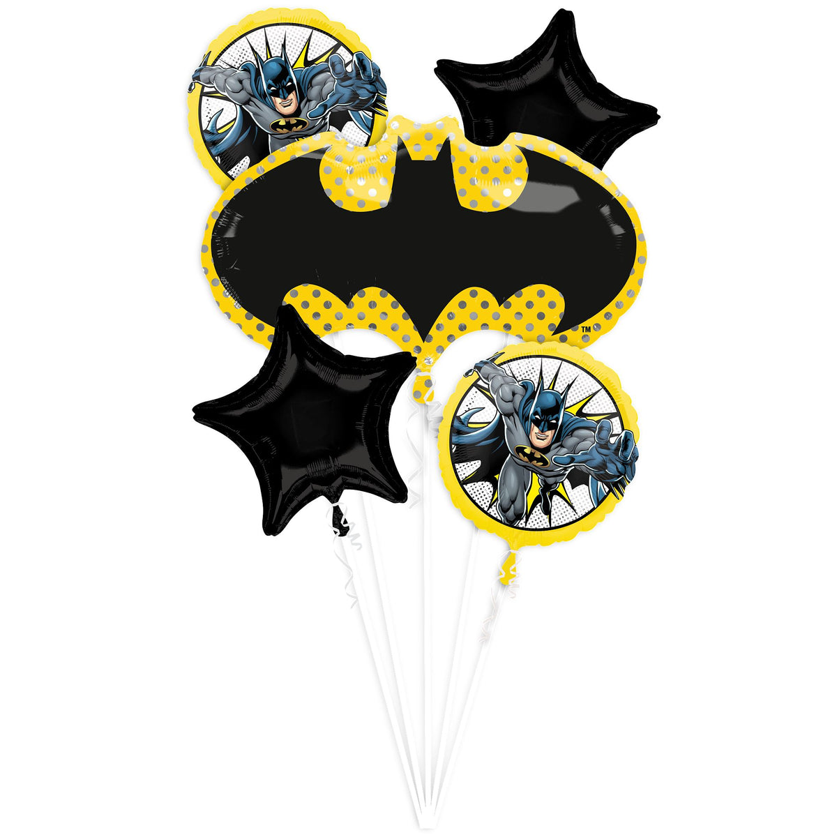 Little Gym - Dynamic Batman Foil Balloon Bouquet - 5 Ct.