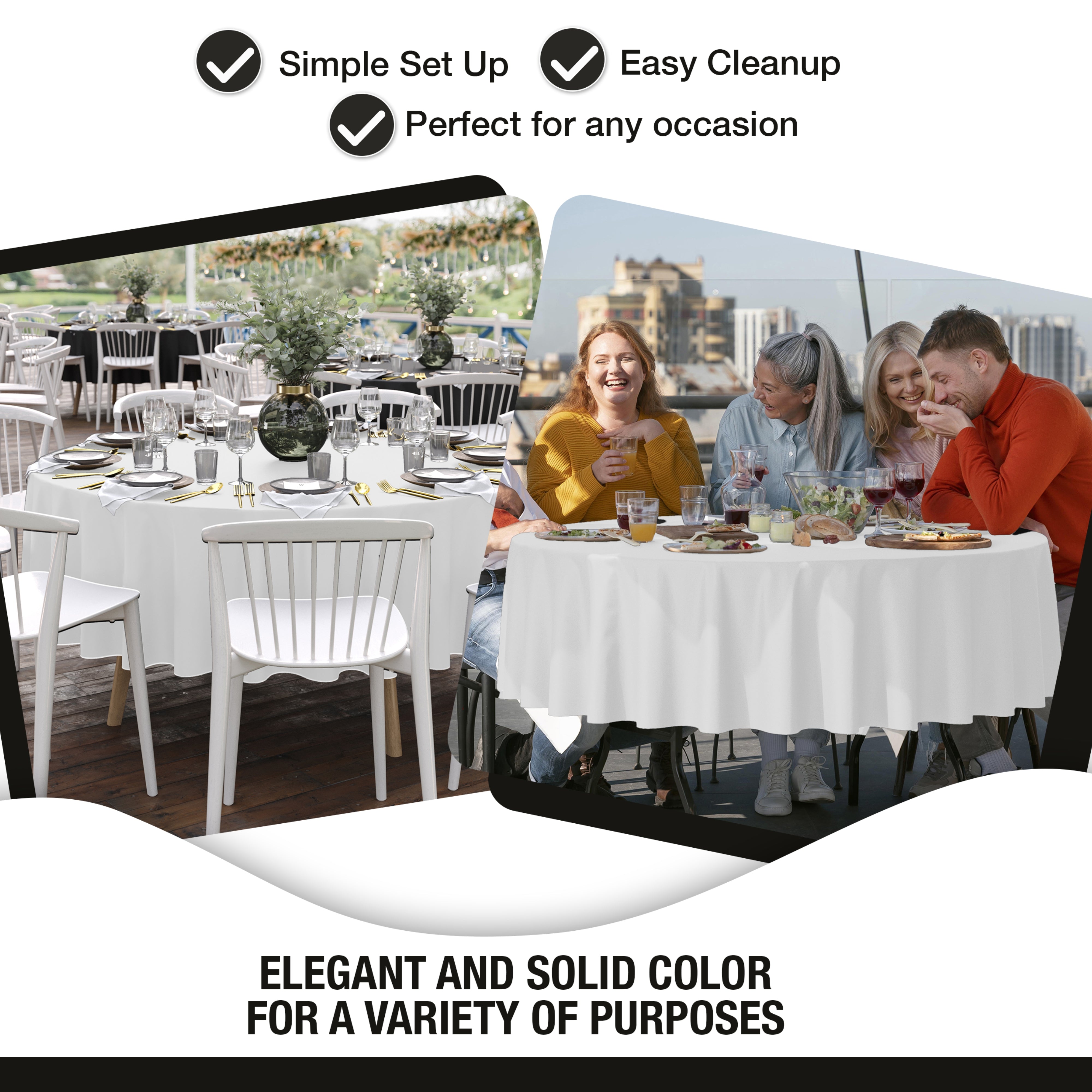 12pack Premium 90" Round White Table Cover
