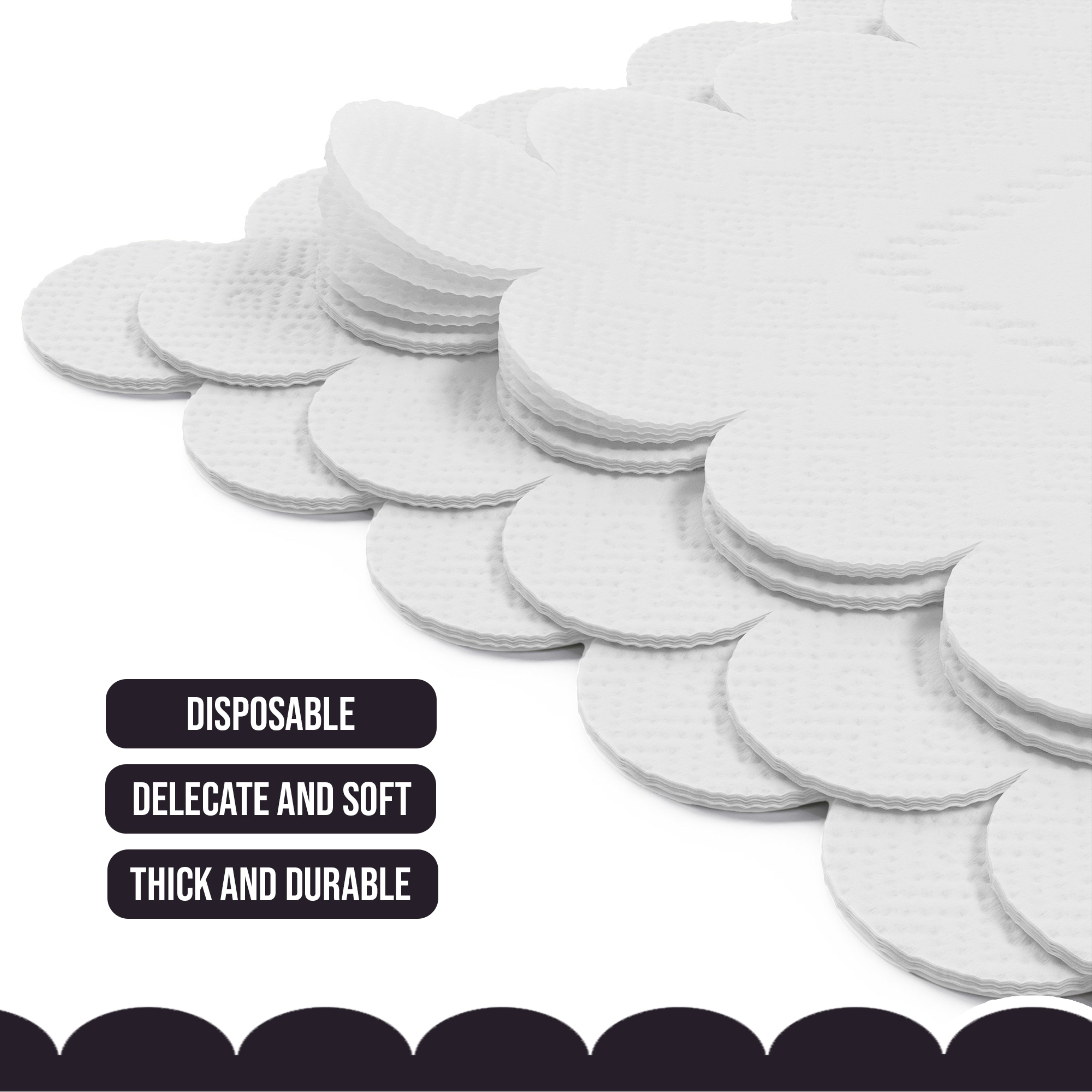 White Scallop Beverage Napkins - 50 Ct.