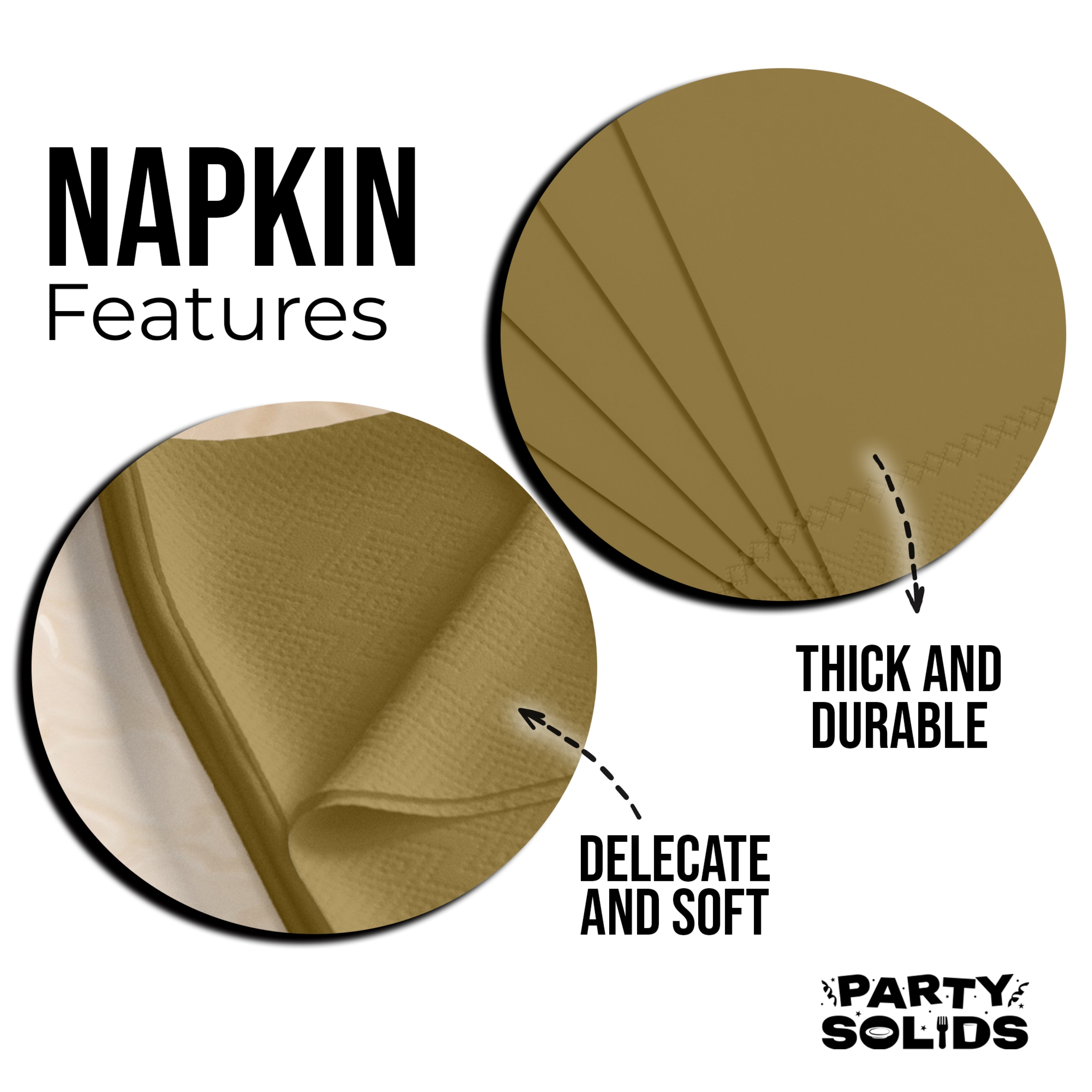 Gold Dinner Napkins - 50 Ct.