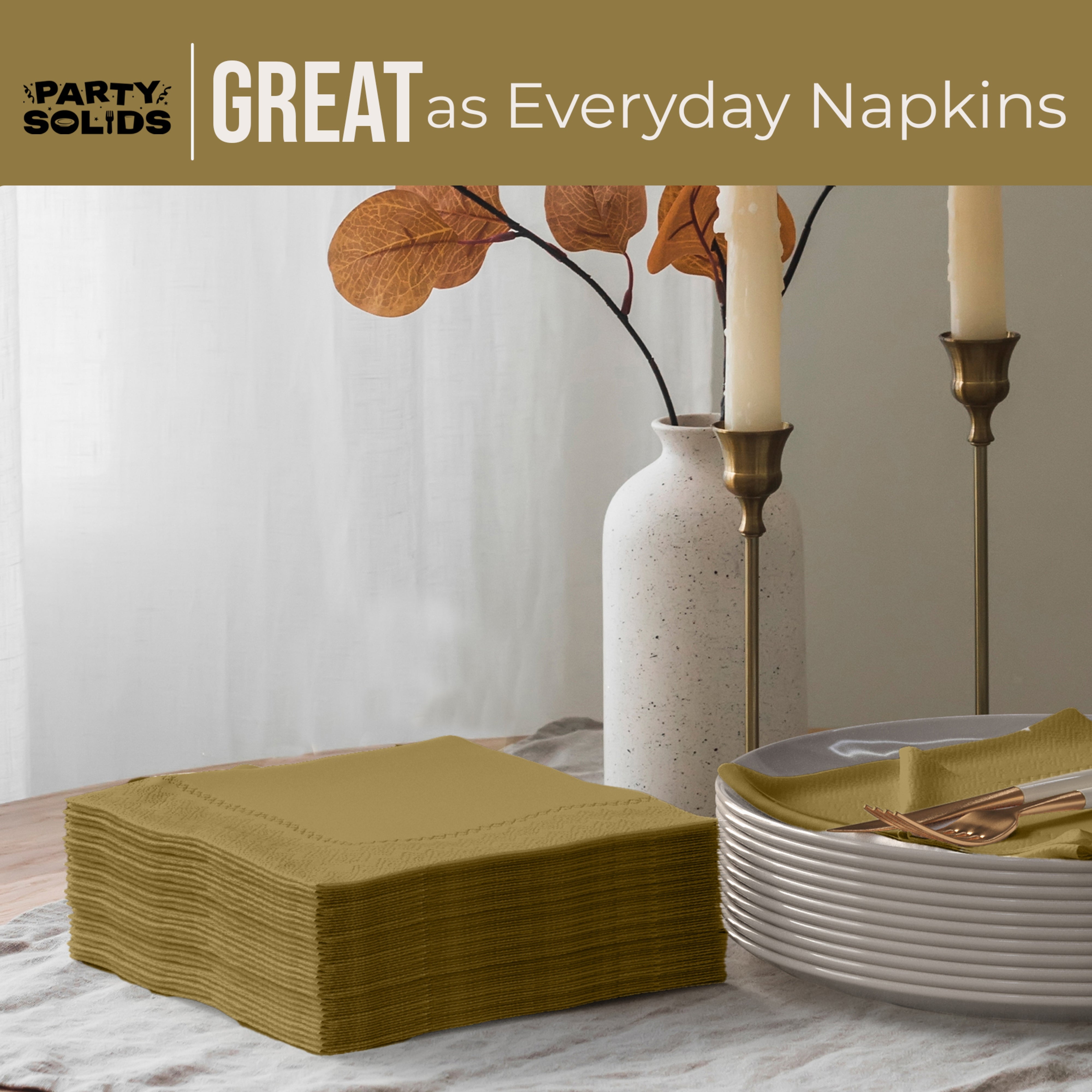 Gold Dinner Napkins - 50 Ct.
