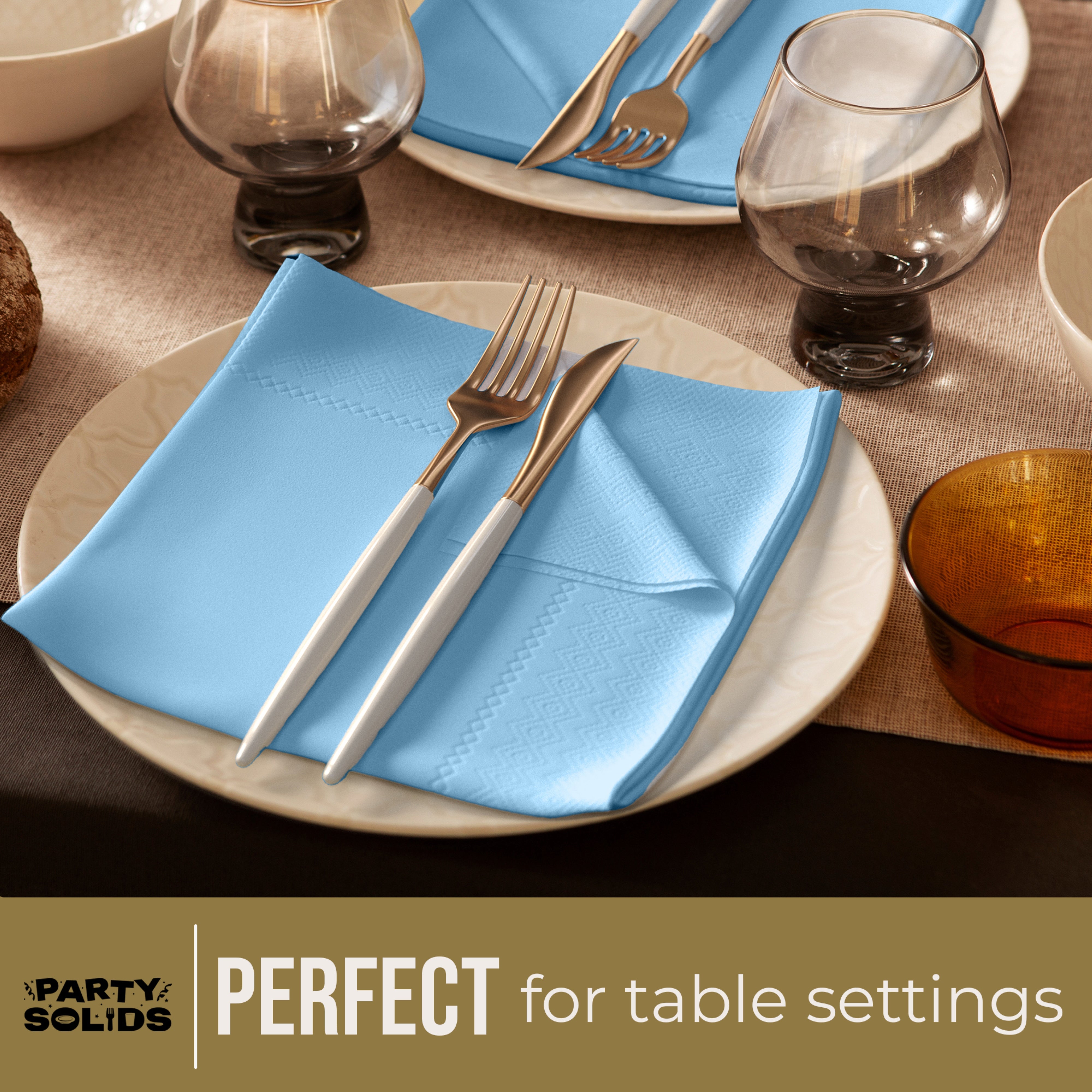 Light Blue Dinner Napkins - 50 Ct.