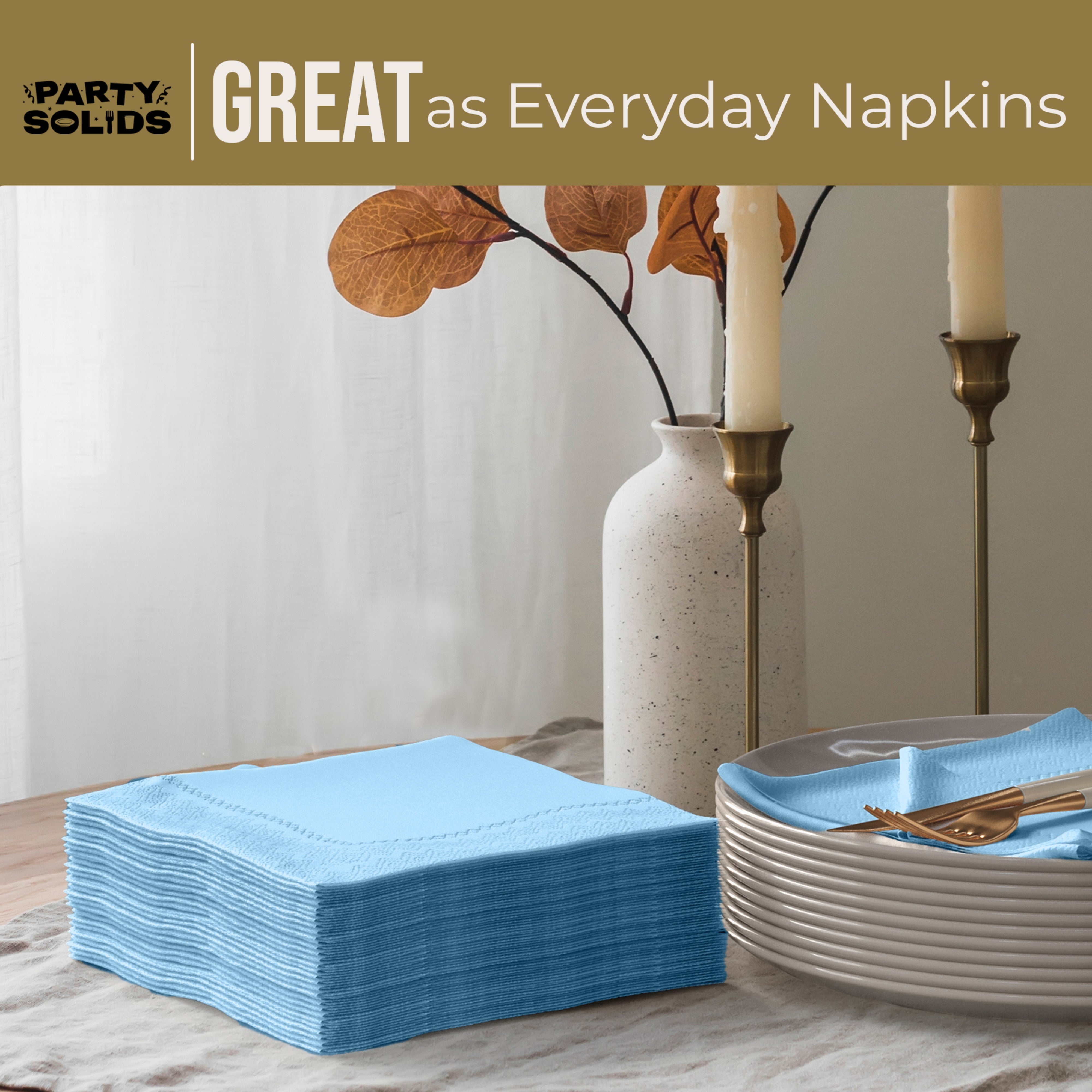 Light Blue Dinner Napkins - 50 Ct.