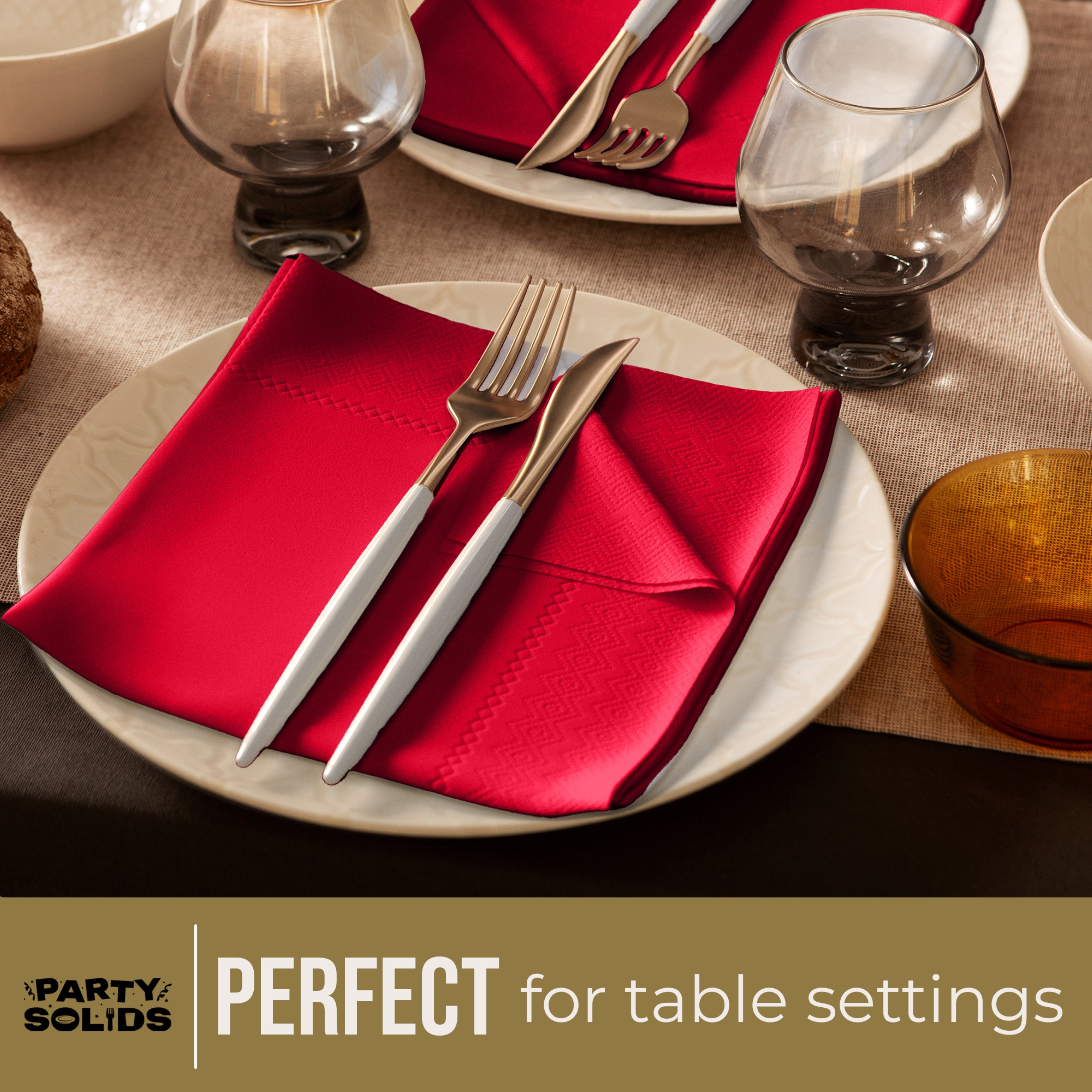 Red Dinner Napkins - 50 Ct.