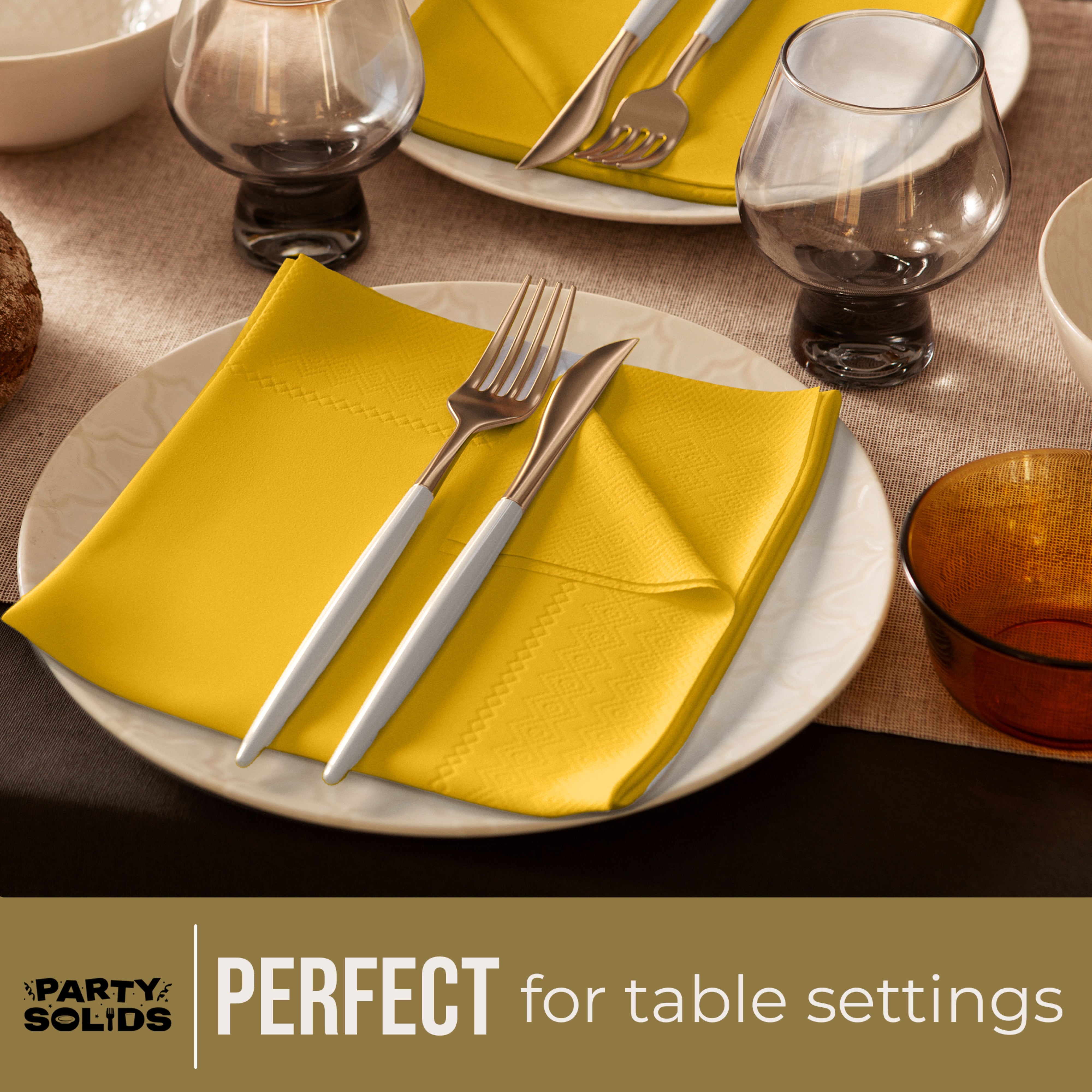 Yellow Dinner Napkins - 50 Ct.