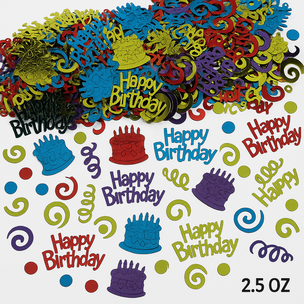 Multicolour "Happy Birthday" Confetti Table Scatter Decoration
