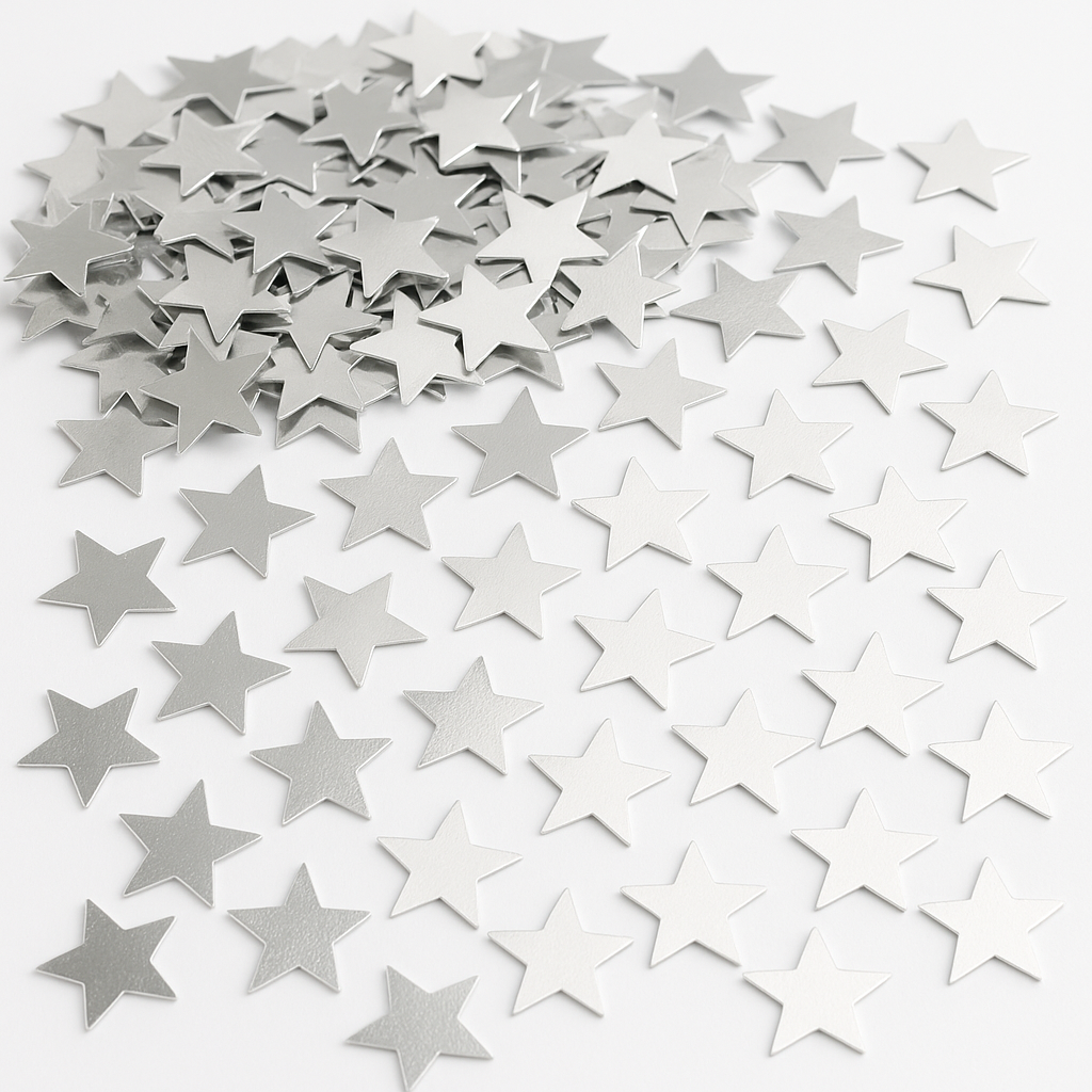 Sparkling Silver Mini Star Confetti - .25 oz