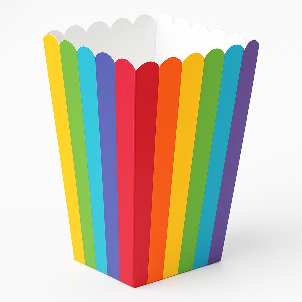 Rainbow Mini Popcorn Treat Boxes, 5.25-Inch, 5-Pack