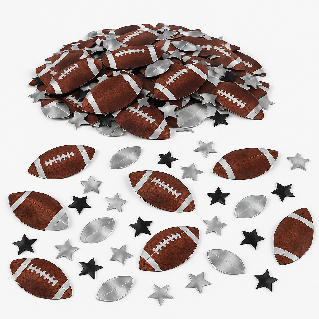 Football & Stars Confetti Table Decoration, 2.5 oz