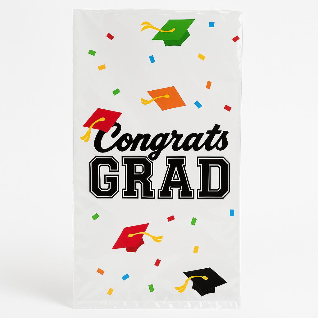Graduation Congrats Grad Cello Bags - Multi-Colored, 20-Pack
