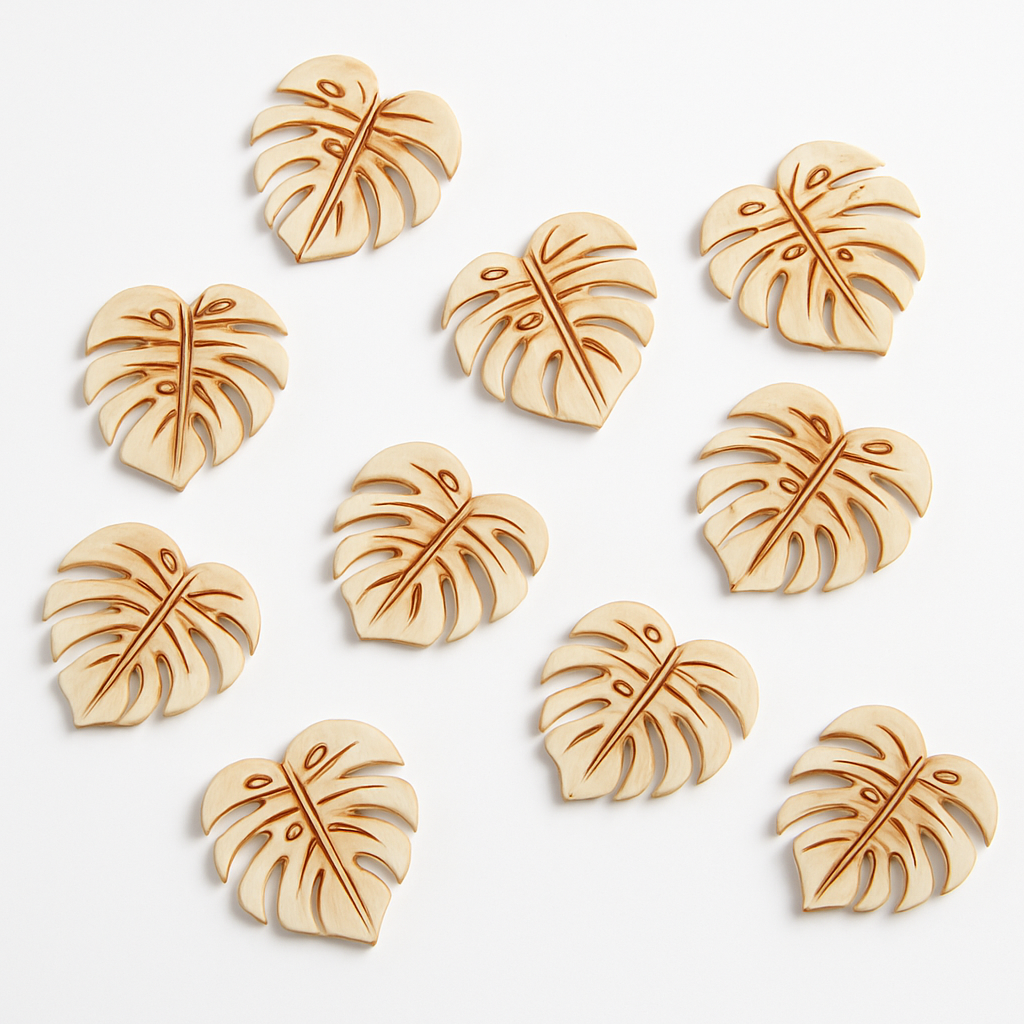 Summer Beach Life Palm Leaf Wood Table Scatters, 50-Count
