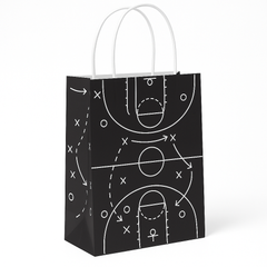 Basketball Court Kraft Paper Party Bags - 8 Pack