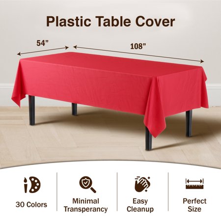 PMA - Premium Lime Green Plastic Table Cover - 54 In. x 108 In.