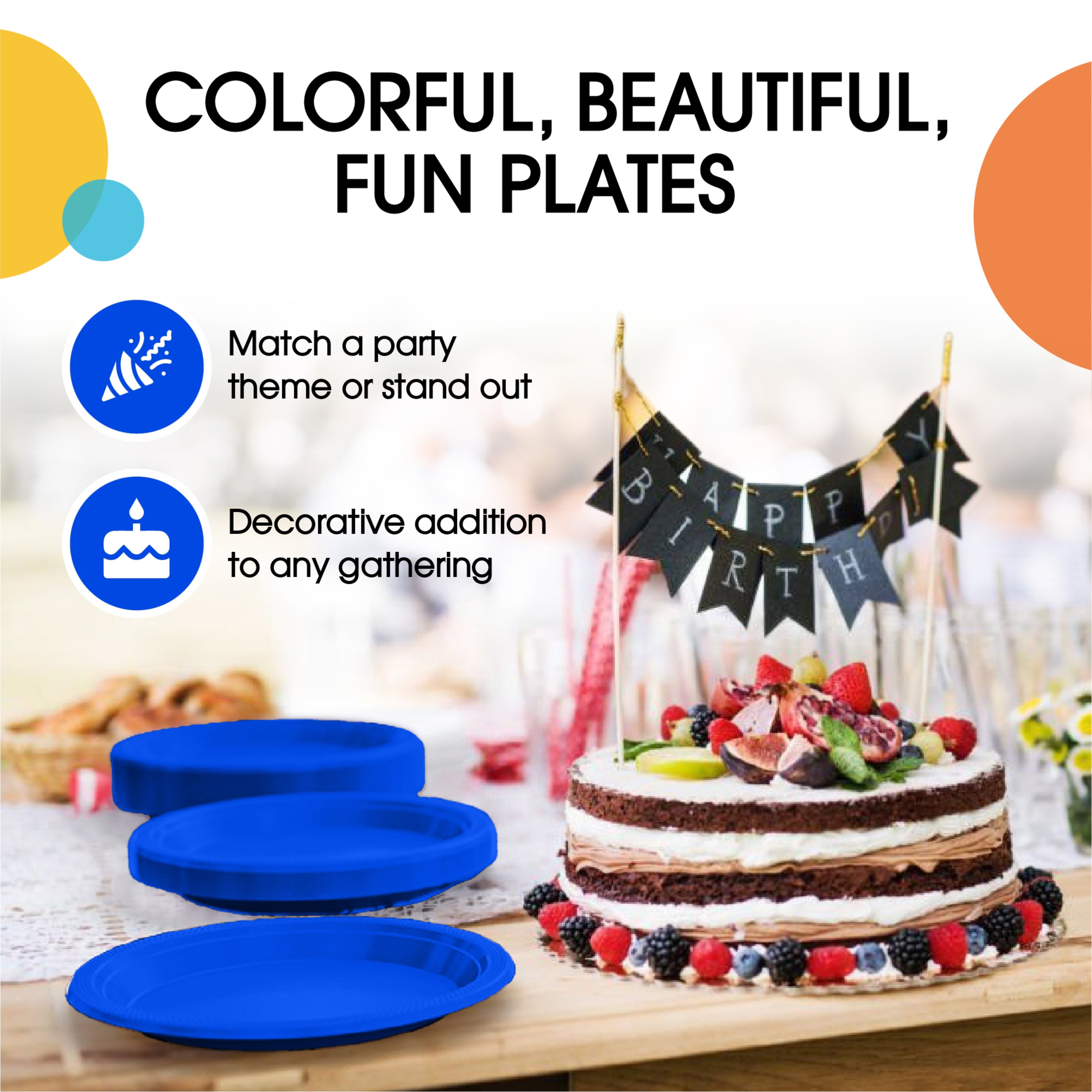 PMA - 7 In. Dark Blue Plastic Plates | 50 Count
