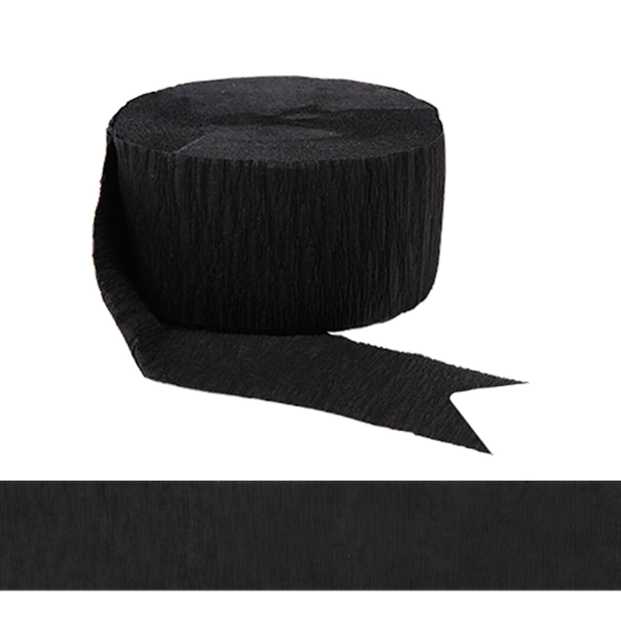 PMA - Classic Black Crepe Paper Streamer - 81 Feet