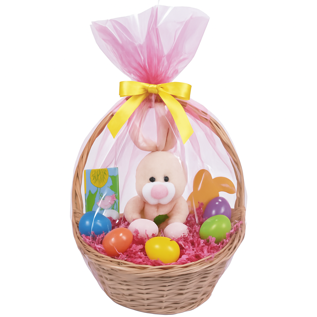 Pink Plastic Easter Basket Bags - 2 Pack
