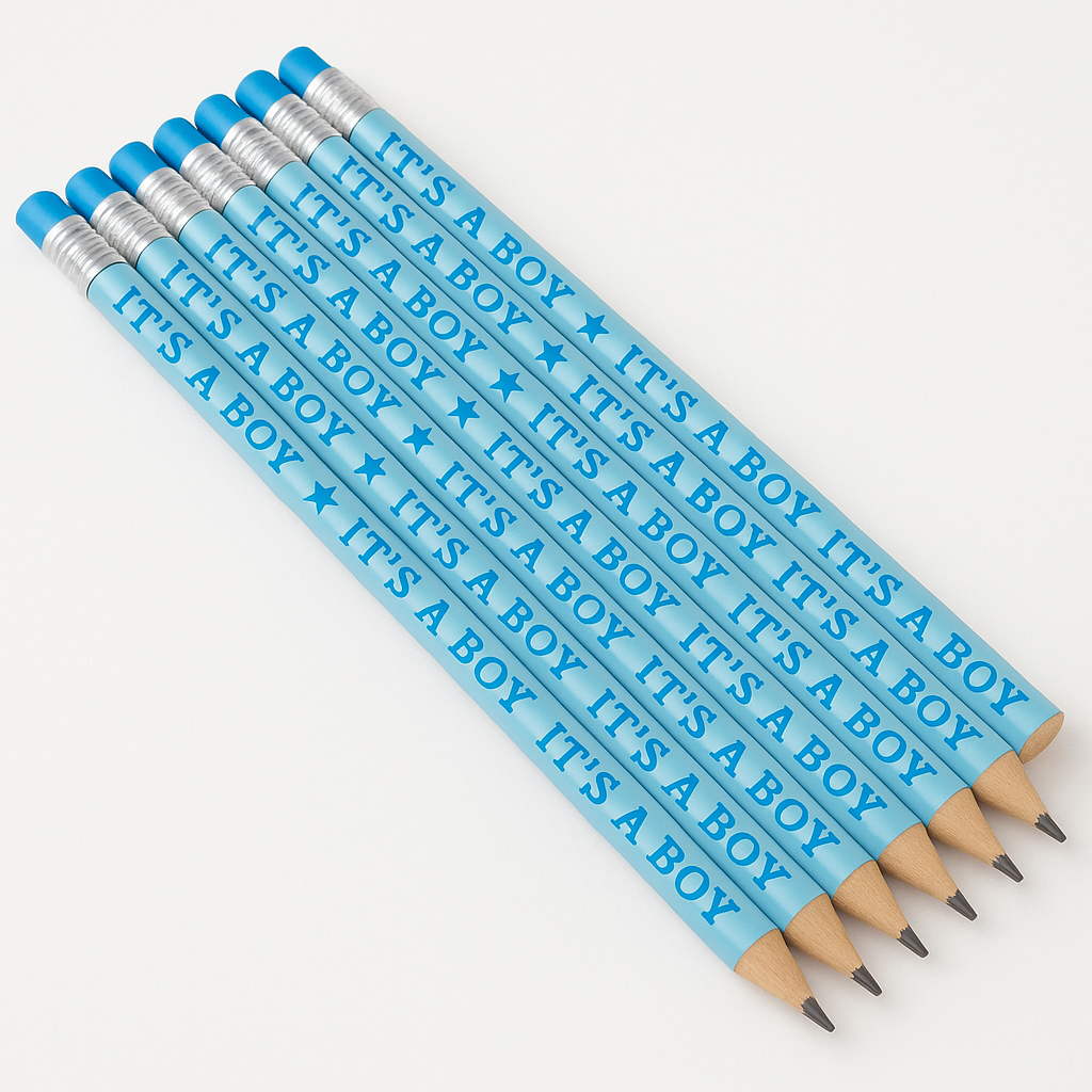 "It's a Boy" Celebration Pencils - Blue Baby Shower Favors, 12-Pack