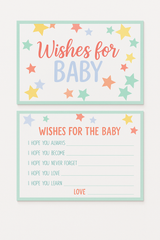 "Wishes for Baby" Pastel Star Notecards - 24 Pack