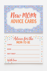 "New Mom" Advice Cards - Pastel Polka Dot Design, 24-Pack