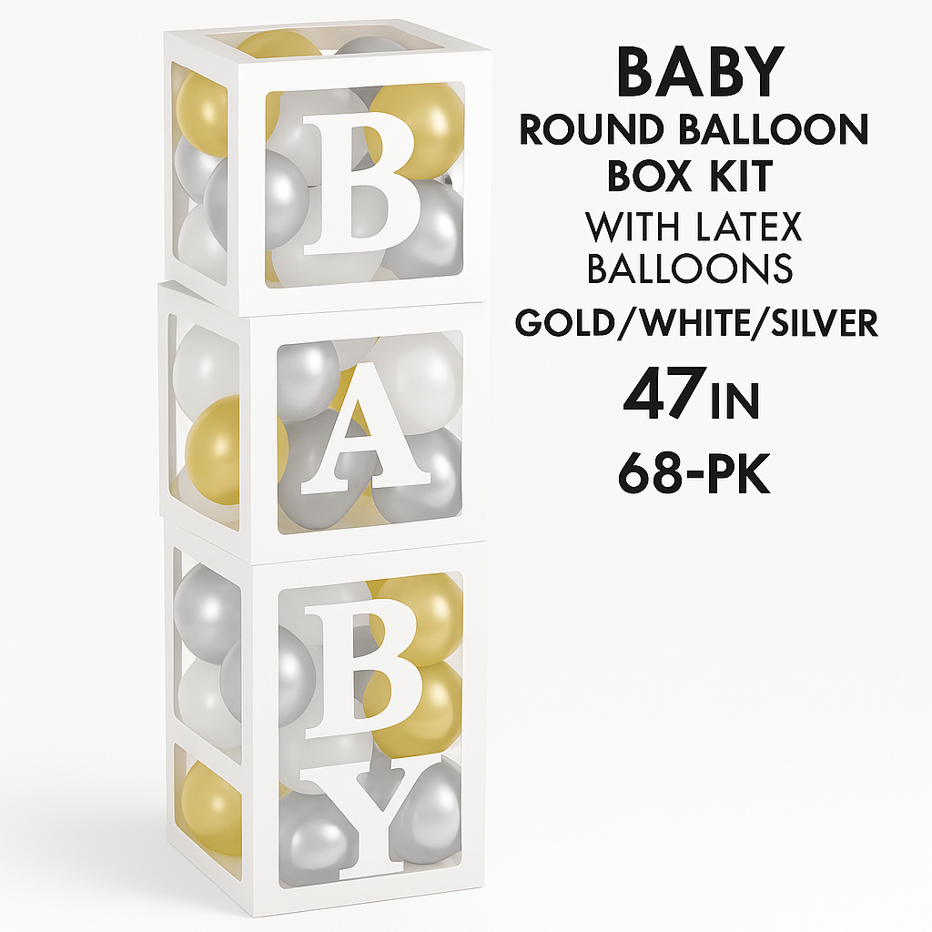 Soft Jungle Baby Shower Balloon Box Kit