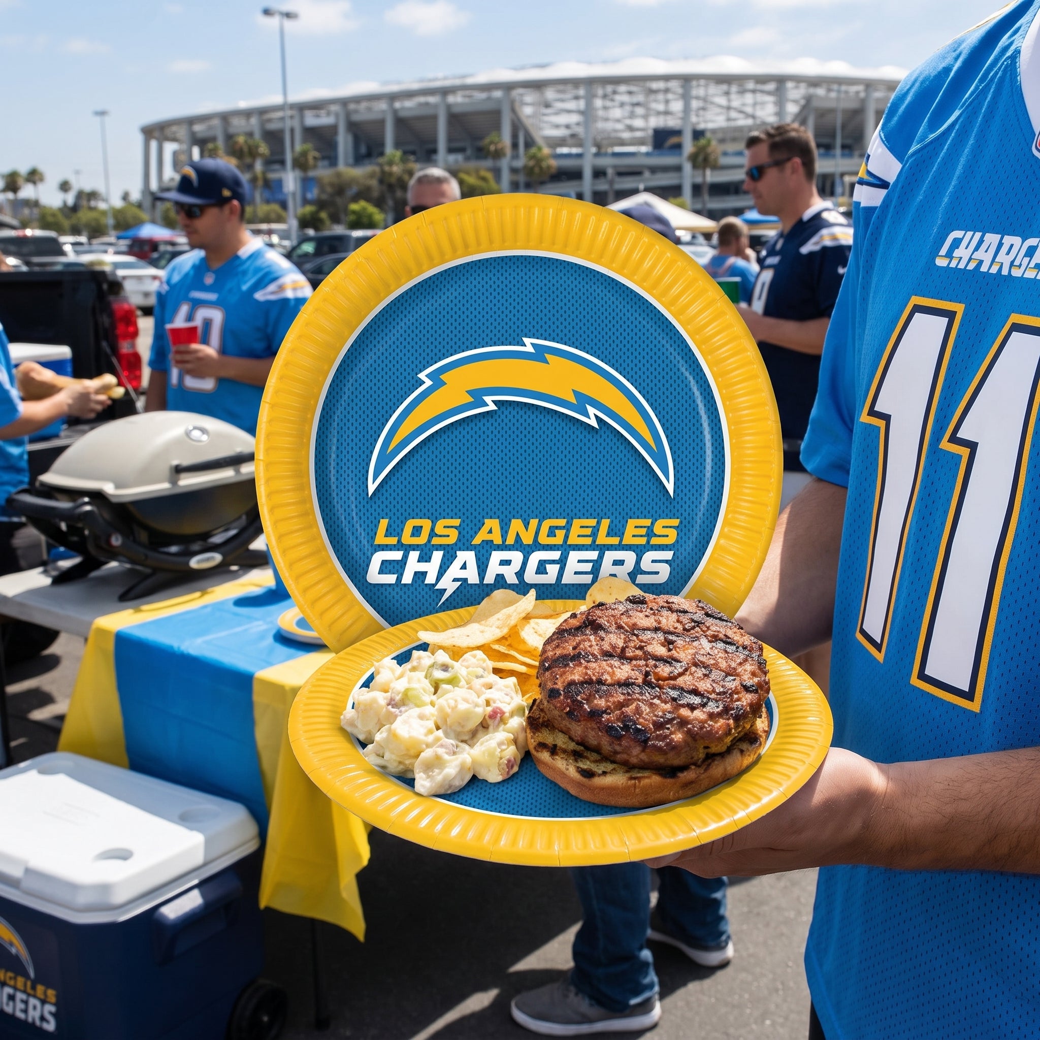 Los Angeles Chargers 9" Round Paper Plates