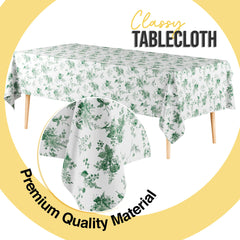 6 Pack Verdure Green Floral 66% Thicker Premium Table Cover | 54 in. x 108 in.