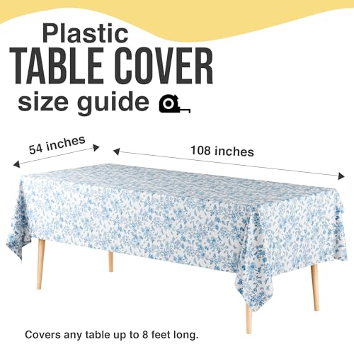 6 Pack Botanical Floral 66% Thicker Premium Table Cover | 54 in. x 108 in.
