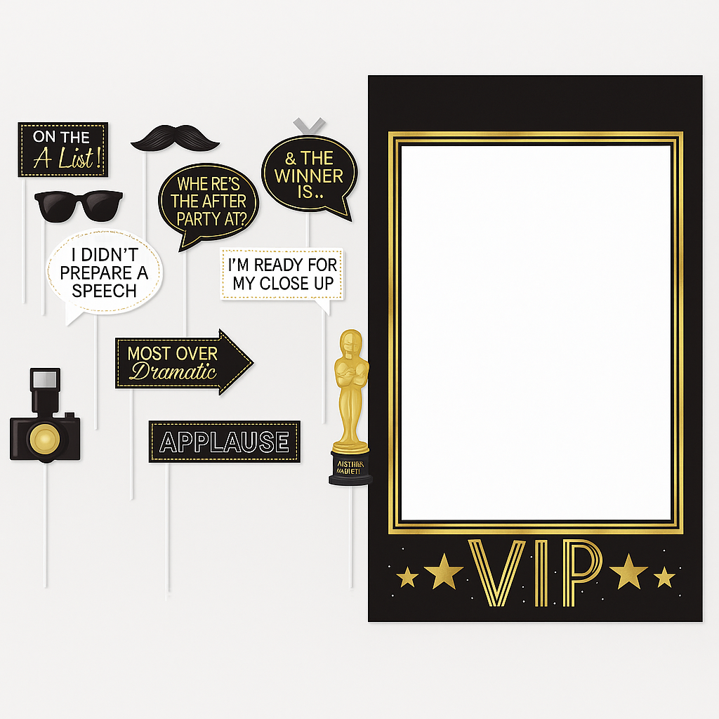 Hollywood Awards Night Jumbo Photo Prop Kit