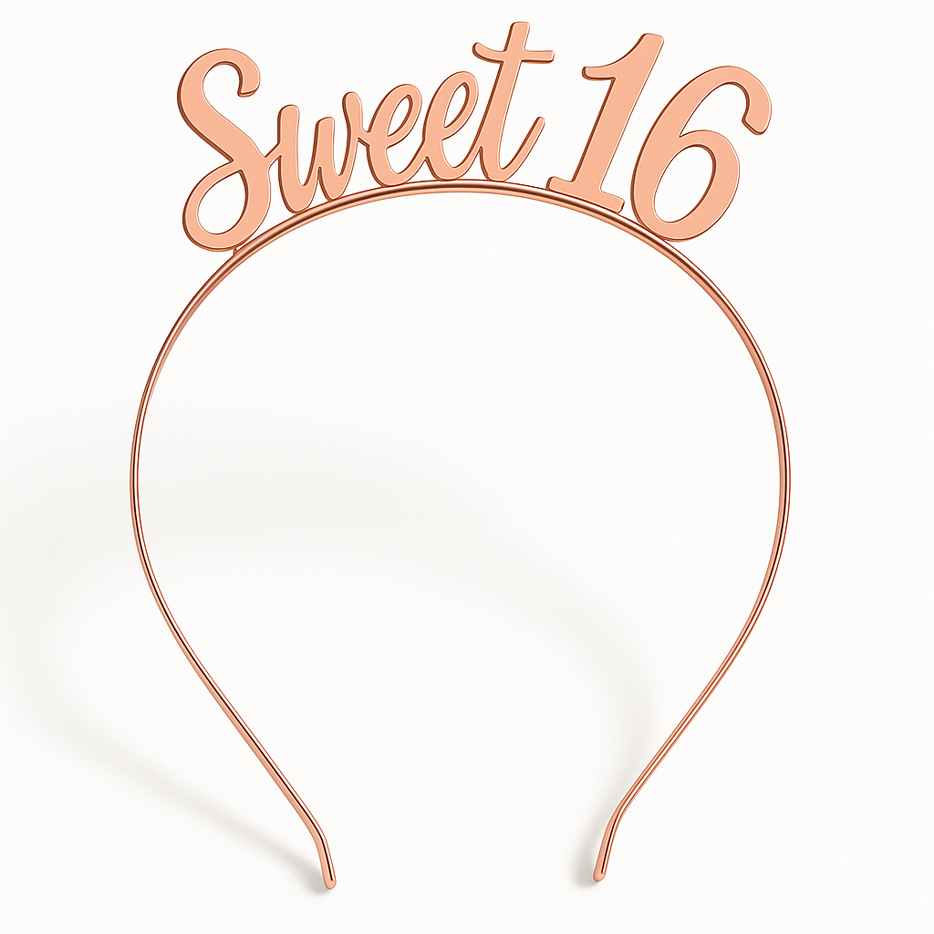Rose Gold Sweet 16 Birthday Headband