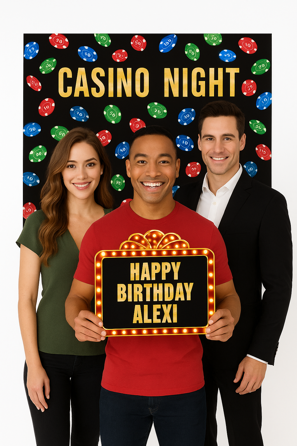 Roll the Dice Casino Photo Booth Backdrop Kit