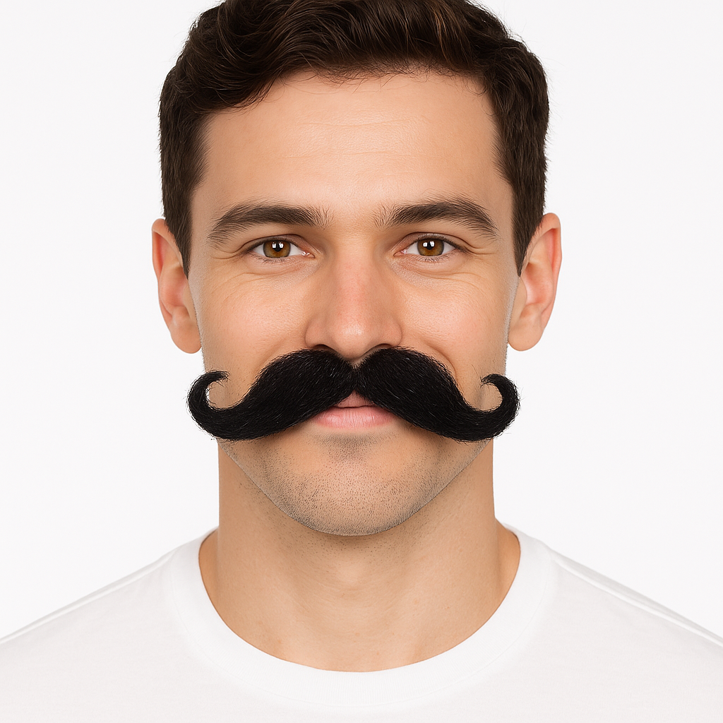 Self-Adhesive Black Handlebar Moustache – Costume Accessory