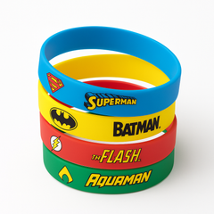 Justice League Heroes Unite Rubber Bracelet Set - 4 Pack