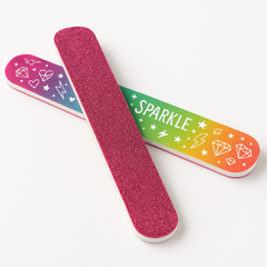 Sparkle Nail File Party Favors - Pink & Rainbow, 5-In, Pack of 7