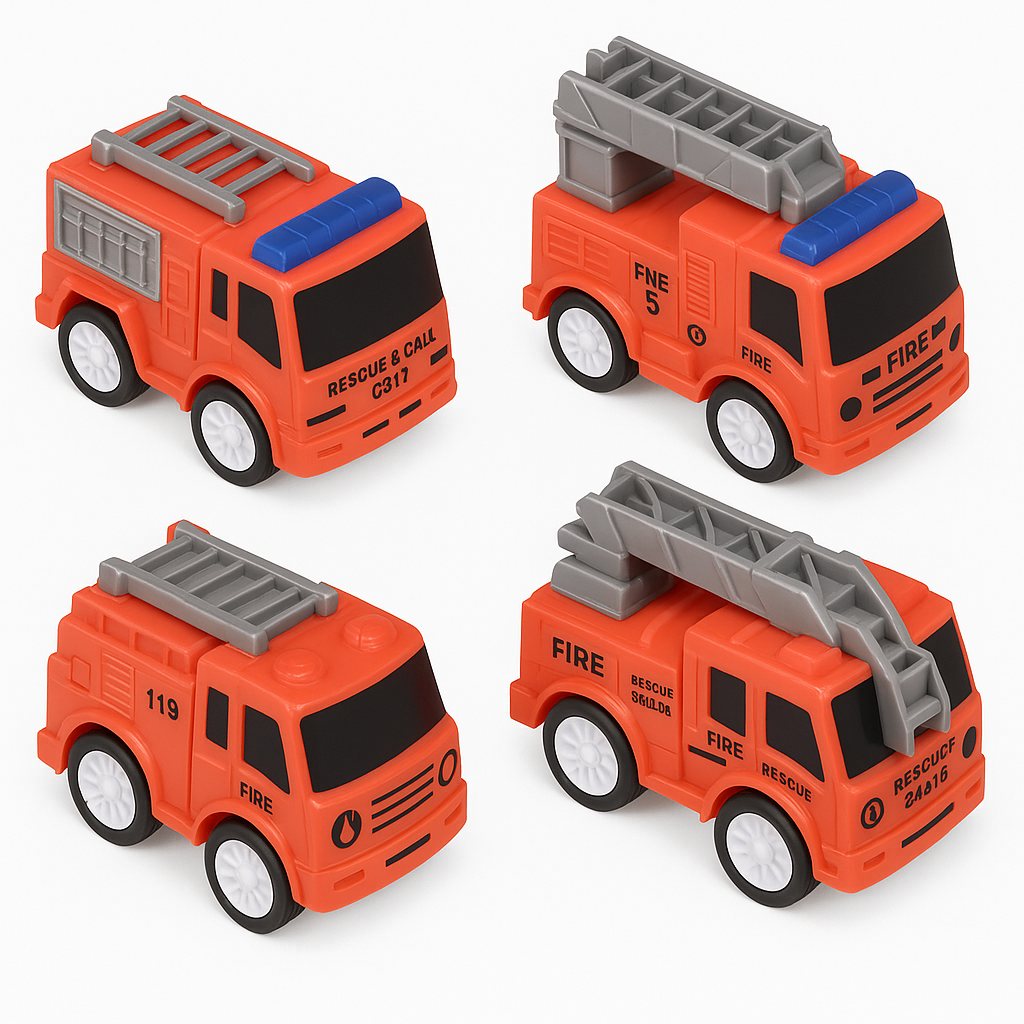 First Responders Fire Truck Toy Favor Pack - 4 Pieces
