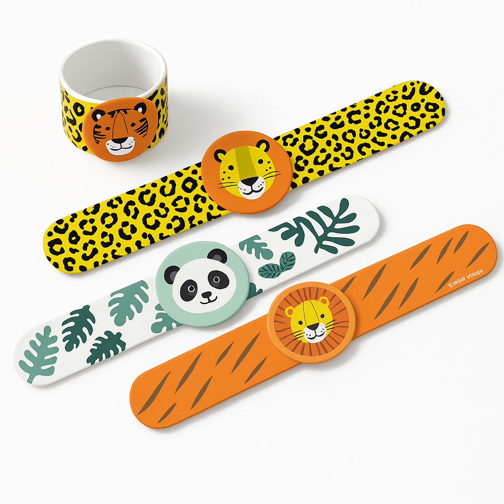 Get Wild Safari Slap Bracelet Party Favors - 4 Pack