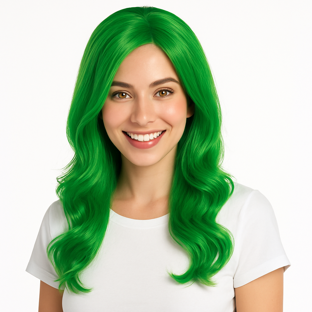 Glamorous Festive Green Team Spirit Wig