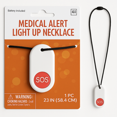 "SOS" Light-Up Medical Alert Necklace, 23-Inch Wearable Costume Accessory