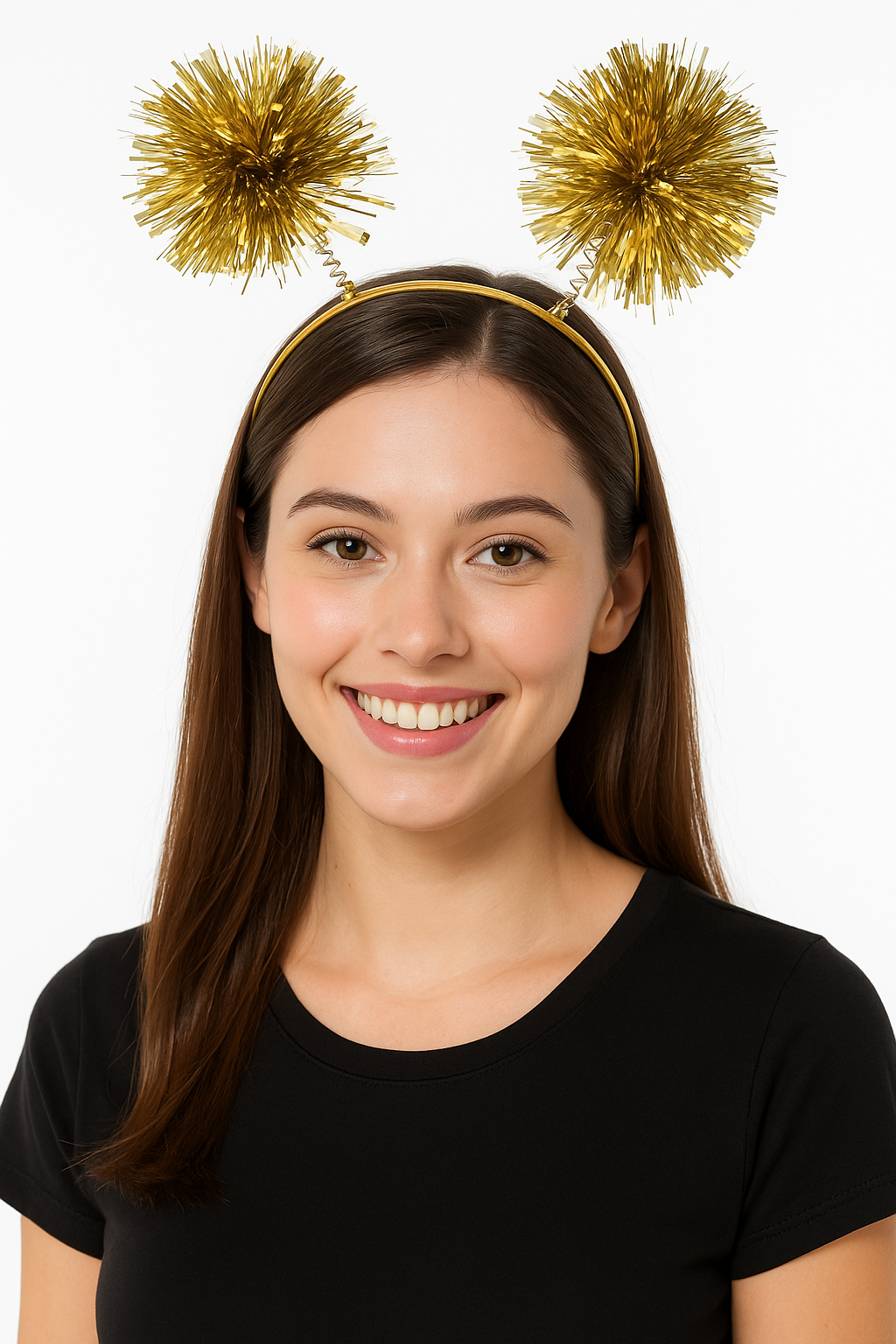 Gold Pom-Pom Head Bopper Headband