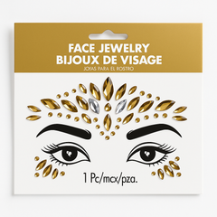 Gold Self-Adhesive Face Jewels - 1.5" x 4.5"