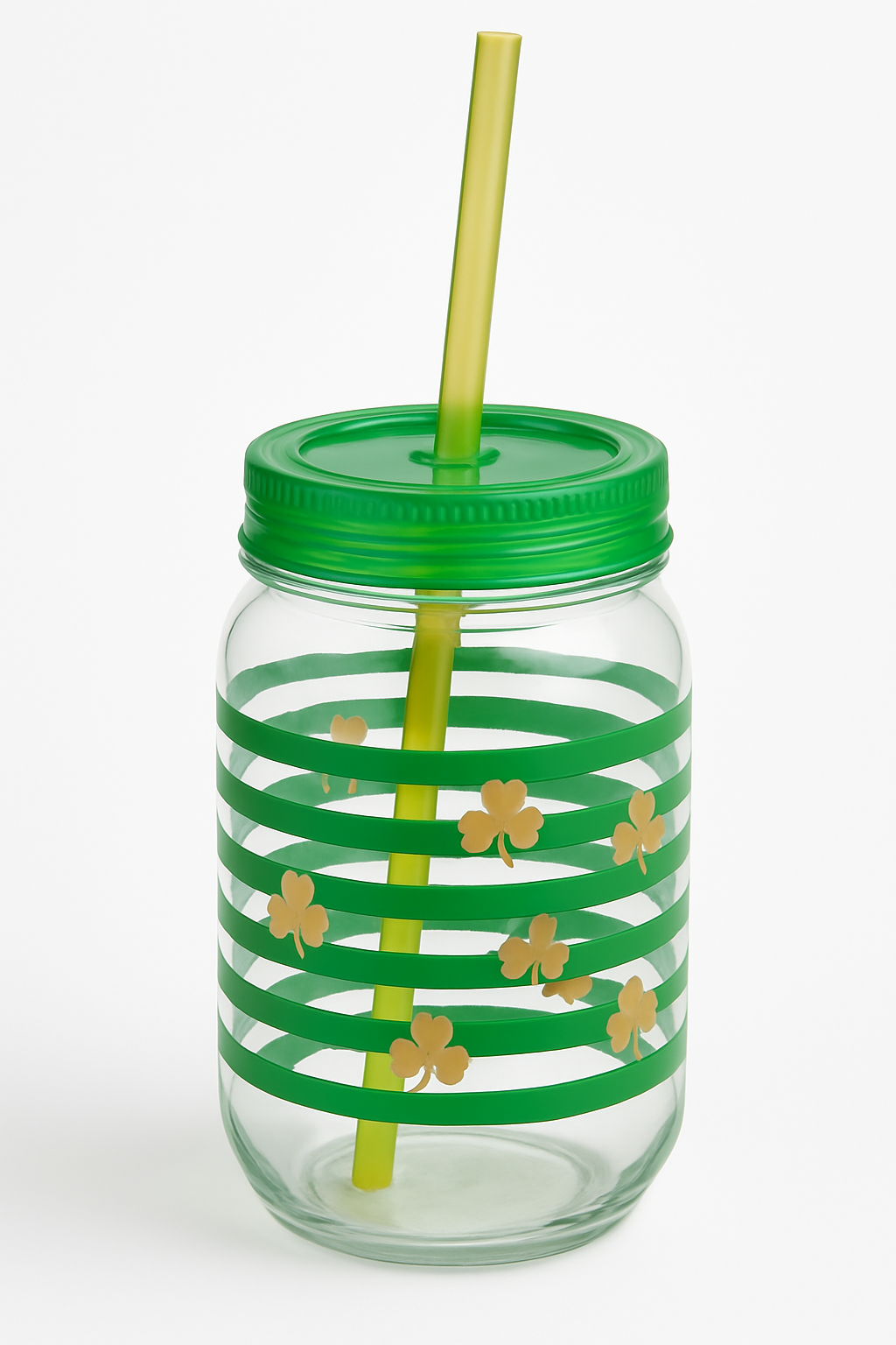 Shamrock Print Cup with Straw - St. Patrick's Day Edition