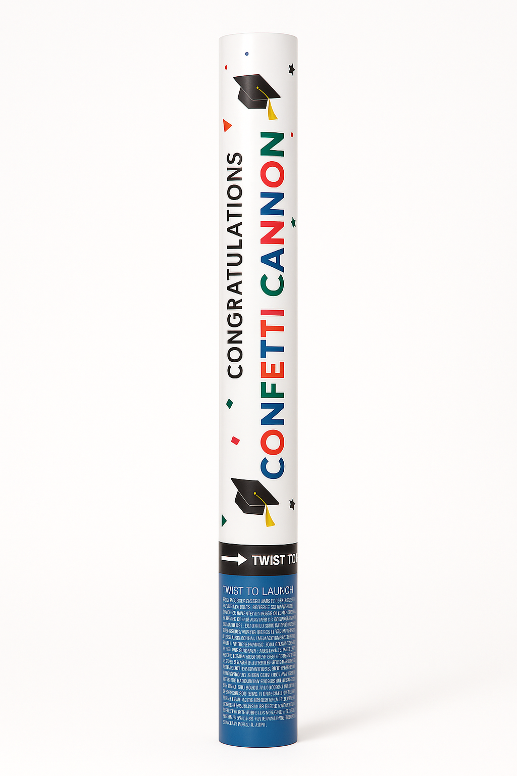 Giant Graduation Confetti Cannon Popper - Multicolor